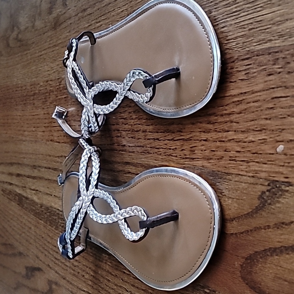 Navy and Silver Sandal